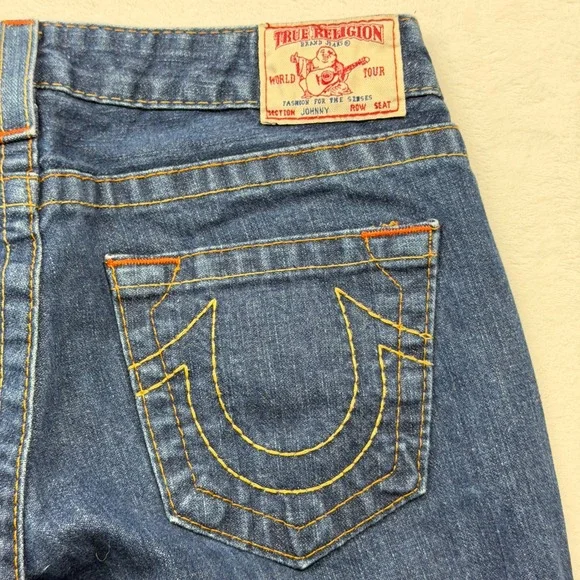 True Religion Bootcut Jeans Womens 28 Blue Excellent Low Rise Made in USA 04502